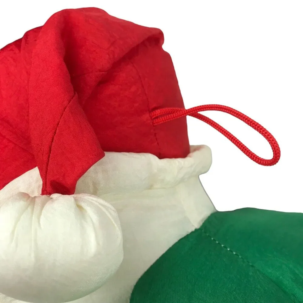 Vintage JS International Santa Claus Nylon Plush Christmas Stocking Parachute